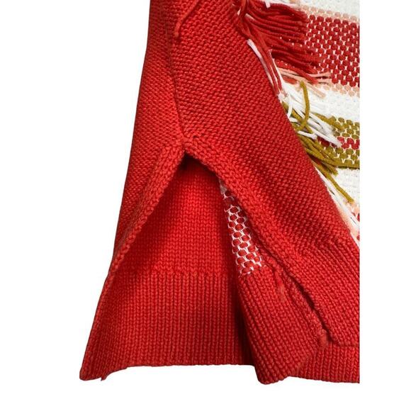 Derek Lam 10 Crosby Red Fringe Detail Sweater Vest Size Large - Picture 5 of 6
